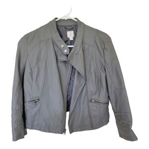 LC Lauren Conrad Imitation Leather Cropped Jacket, Size XS